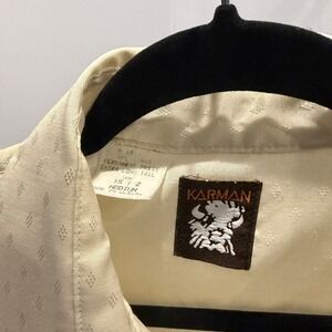 Karman western short sleeve pearl snap shirt men's XLT 15.5 cream jacquard‎